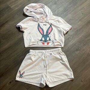 White Pajamas with Bunny Design